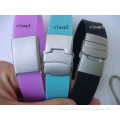 210x18mm Silicone emergency alert qr code id bracelet with silicone bracelets clasps